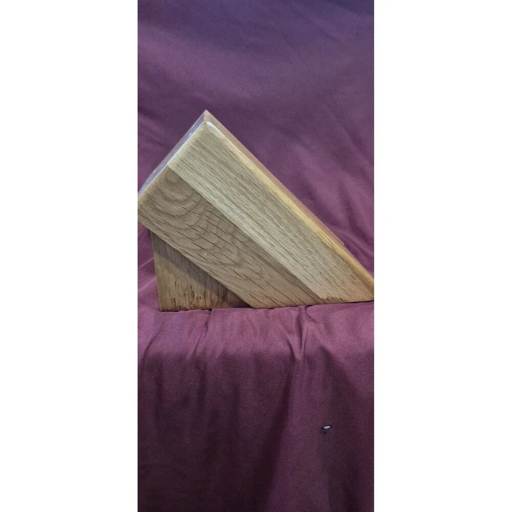 Cutco Honey Oak Wood Knife Block Holder Empty 5 Slot Vintage Kitchen Counter